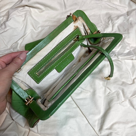 Vintage Michael Kors Green Leather shoulder bag - Picture 3 of 8